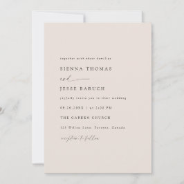 Invitación Elegante Taupe Modern Minimal Script Photo