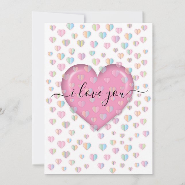 Invitación Elegante te amo el diseño (Anverso)