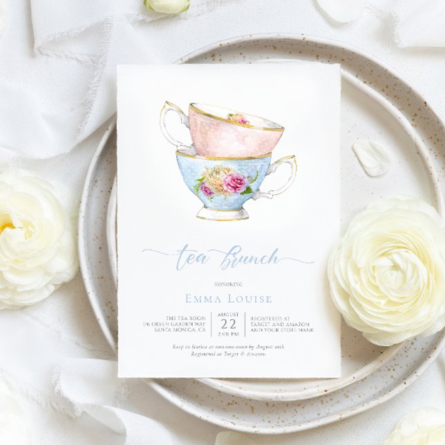 Invitación Elegante Té De Flor Con Brunch De Té De Flores (Subido por el creador)