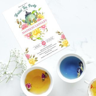 Invitación Elegante Té Floral Nupcial