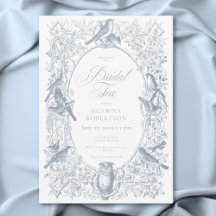 Elegante té nupcial de pájaros de la naturaleza en