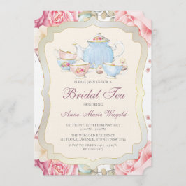 Invitación Elegante Té Nupcial Floral