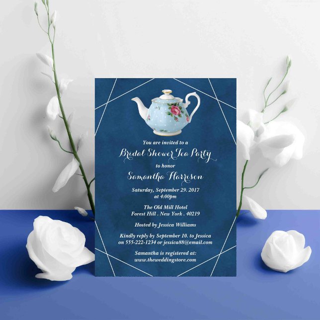 Invitación Elegante Teapot Bridal Shower Tea Fiesta (Subido por el creador)