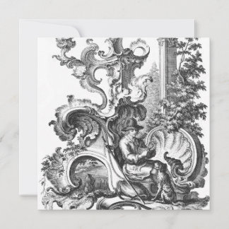 Invitación Elegante tela blanca y negra de época