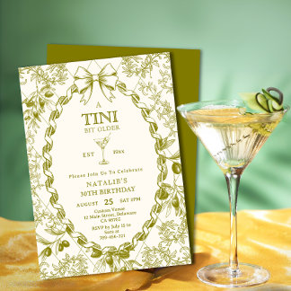 Invitación Elegante tela de oliva a Tini un poco más viejo 30