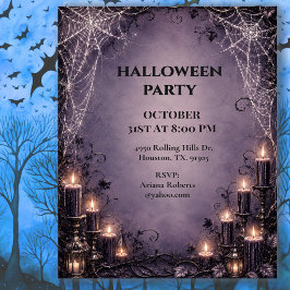 Invitación Elegante telaraña gótica de Halloween