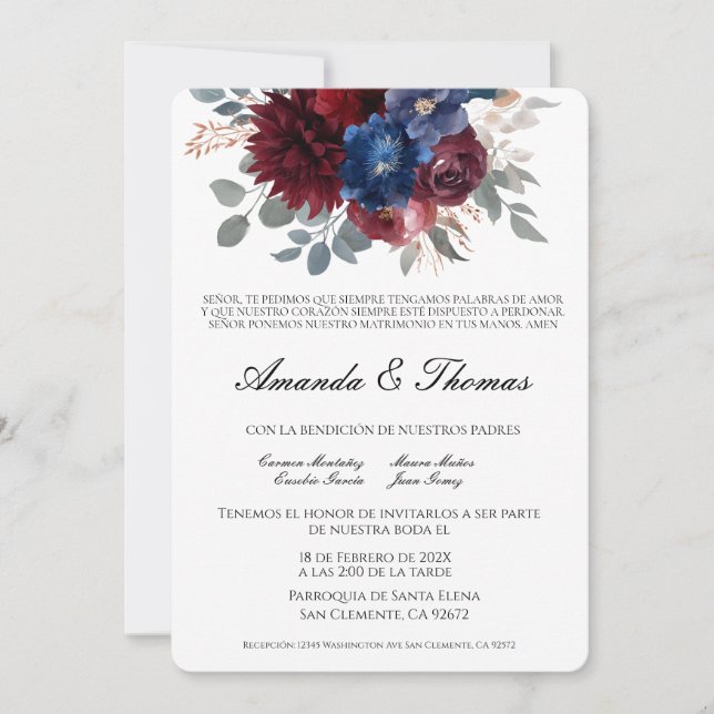 Invitación Elegante tema de joyas boda español (Anverso)