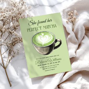 Invitación Elegante tema del café Ducha Matcha Bridal Perfect