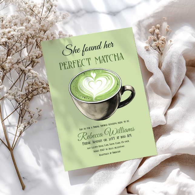 Invitación Elegante tema del café Ducha Matcha Bridal Perfect (Subido por el creador)