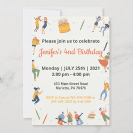 Invitación Elegante tema infantil Cumpleaños