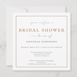 Invitación Elegante Terra Cotta Bridal Shower Classic