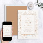 Invitación Elegante Terracota 50 cumpleaños Línea Floral Arte<br><div class="desc">Presentamos la Elegante Invitación de Arte de la Línea Floral de Terracota 50th Birthday, la manera perfecta de hacer destacarse su ocasión especial. Con un impresionante diseño artístico de líneas florales de terracota que sin duda llamará la atención, esta invitación irradia elegancia desde todos los ángulos. Y con un moderno...</div>
