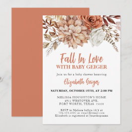 Invitación Elegante Terracota Fall Floral Baby Shower
