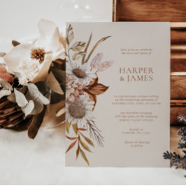 Invitación Elegante Terracota Floral Boho Fall Wedding