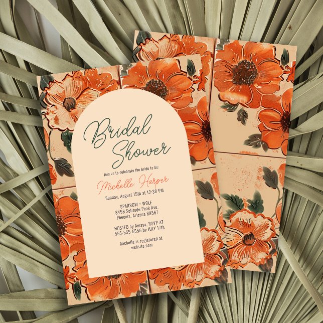Invitación Elegante Terracota Floral Bridal Shower (Subido por el creador)