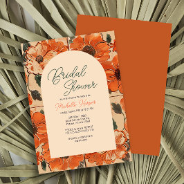 Invitación Elegante Terracota Floral Bridal Shower