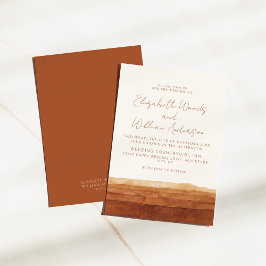 Invitación Elegante Terracota Resumen Boda del Desierto Boho 