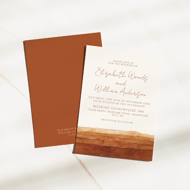Invitación Elegante Terracota Resumen Boda del Desierto Boho  (Subido por el creador)