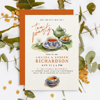 Elegante Terracota Tea Fiesta Friends Watercolor