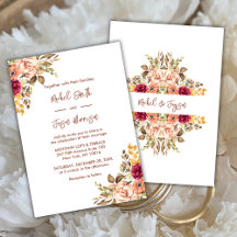 Elegante Terracota Watercolor Floral Otoño