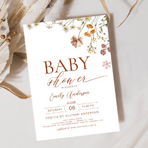 Invitación Elegante Terracotta Boho Baby Shower