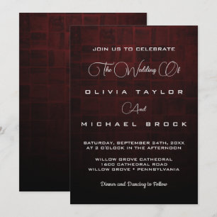 Invitación Elegante texto plateado sobre fondo oscuro invitac