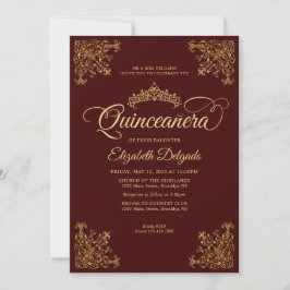 Invitación Elegante Tiara Quinceanera
