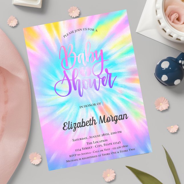 Invitación Elegante Tie Dye para Baby Shower (Subido por el creador)