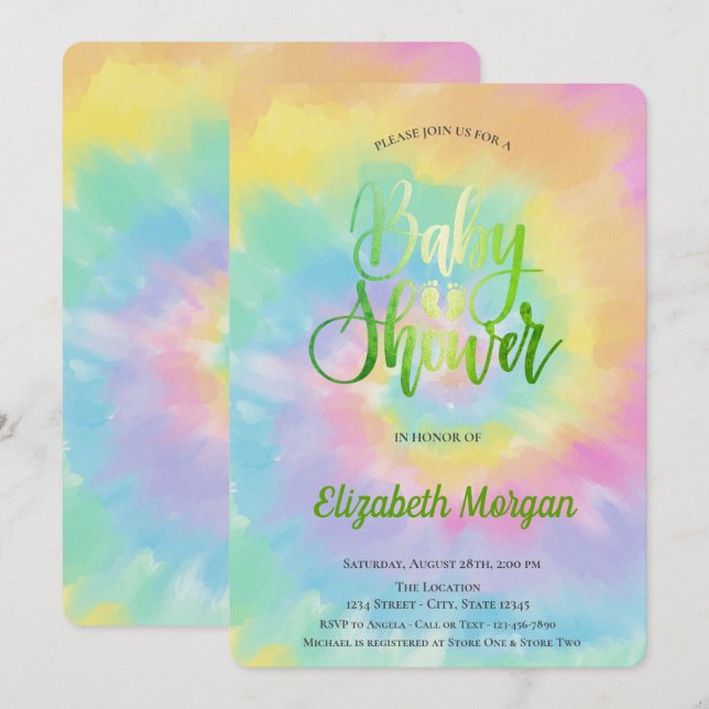 Invitación Elegante tinte de Guay Baby Shower (Anverso / Reverso)