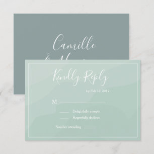 Invitación Elegante tipo acuarela de agua turquesa para boda