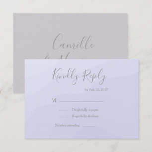 Invitación Elegante tipo de respuesta de boda con acuarela de