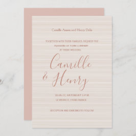 Invitación Elegante tipo rosa rayas suaves boda moderno