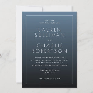 Invitación Elegante Tipografía Azul Marino