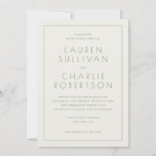 Invitación Elegante Tipografía Beige