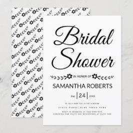 Invitación Elegante tipografía boda de ducha de novia