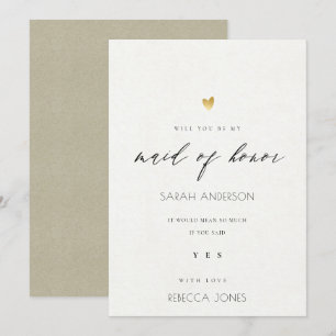 INVITACIÓN ELEGANTE TIPOGRAFÍA DE ORO KRAF DAMA DE HONOR