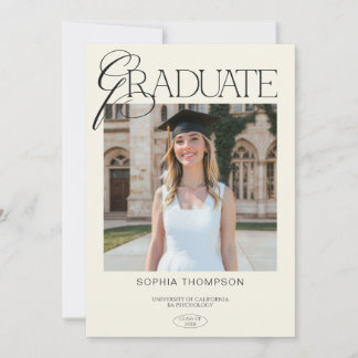 Invitación Elegante tipografía moderna y chic para graduación