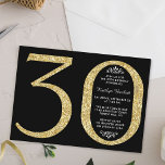 Invitación Elegante tipografía Purpurina de oro 30 cumpleaños<br><div class="desc">Celebre con estilo con estas modernas y elegantes invitaciones a los 30 cumpleaños del purpurina de oro. El diseño es fácil de personalizar y sus huéspedes se sentirán encantados cuando reciban estas elegantes invitaciones.</div>