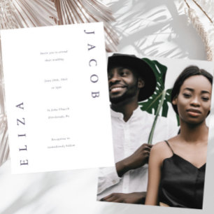 Invitación Elegante tipografía simple Boda de fotografía
