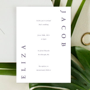 Invitación Elegante Tipografía Violeta Boda de fotografía sim