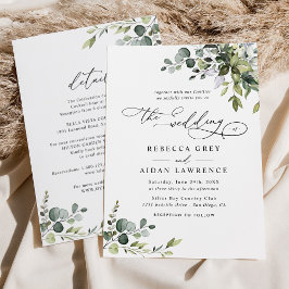 Invitación Elegante Todo En Un Boda De La Vegetación Acuática