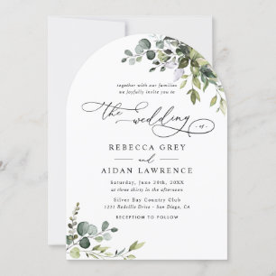 Invitación Elegante Todo En Un Boda De Verdor