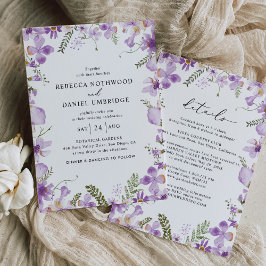 Invitación Elegante todo en un Boda rústico de flores de laga