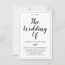 Elegante Todo En Un Guión Negro Boda Bordeado