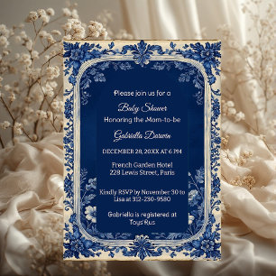 Invitación Elegante Toile Francés Poético Parisino Fiesta de 