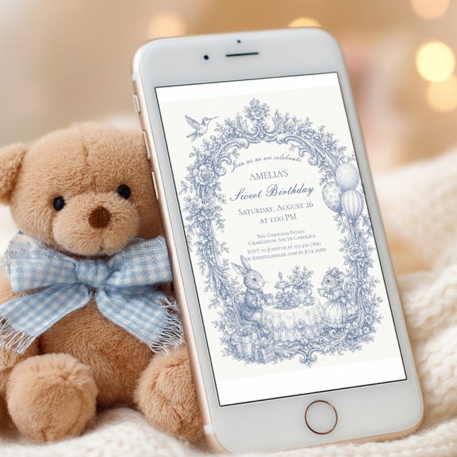 Invitación Elegante toile francesa de cumpleaños (Subido por el creador)