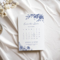 Elegante Toile French Blue Garden Floral