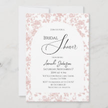 Elegante Toile Pink Floral Bridal Shower