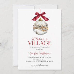 Invitación Elegante toma Baby Shower navideño