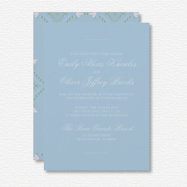 Invitación Elegante Tono Azul Pastel En Boda De Diamantes Ton (Subido por el creador)